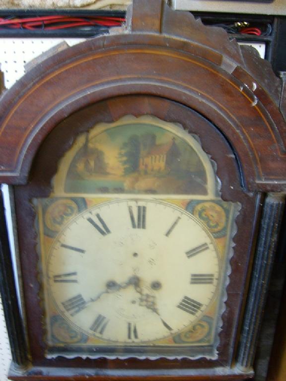 Appraisal: A th century mahogany longcase clock enclosing an arched painted