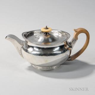 Appraisal: George III Sterling Silver Teapot London - Robert Samuel Hennell