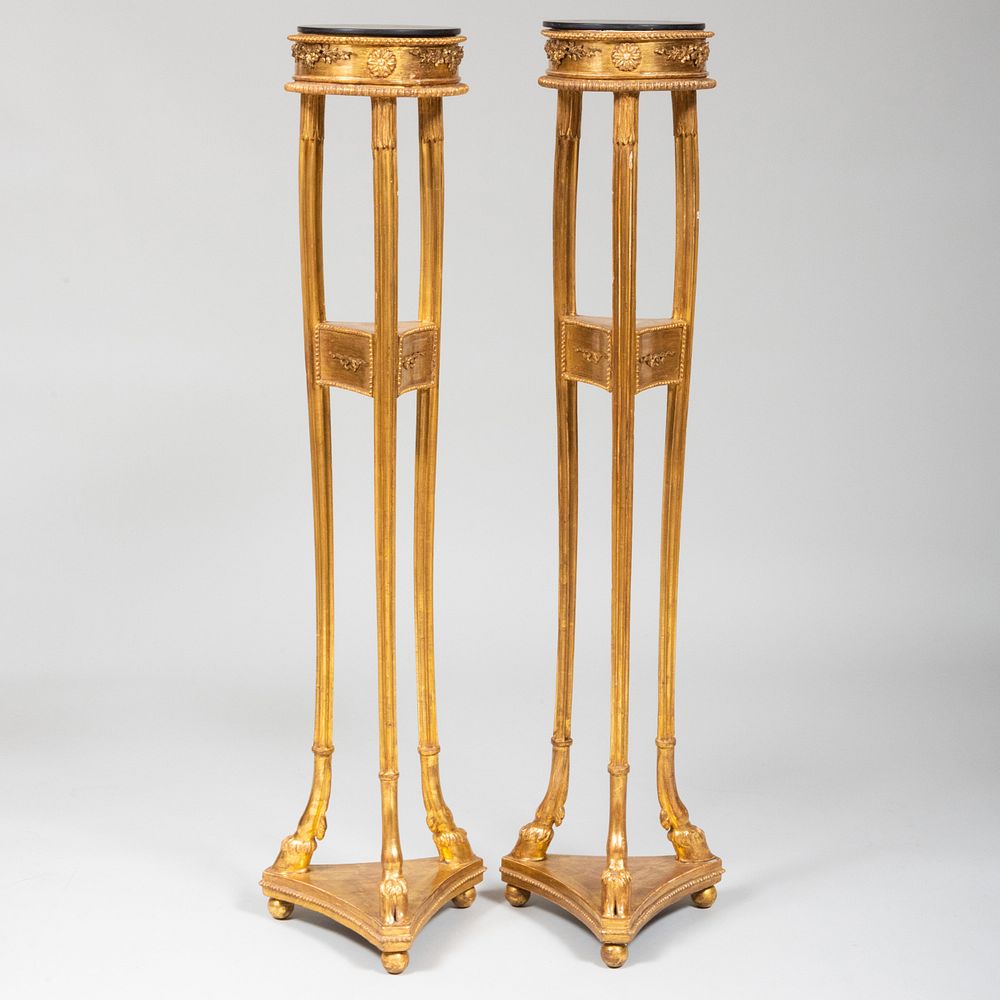 Appraisal: Pair of George III Giltwood Pedestals ft in x x