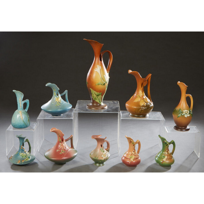 Appraisal: Group of Ten Pieces of Roseville Pottery consisting of -