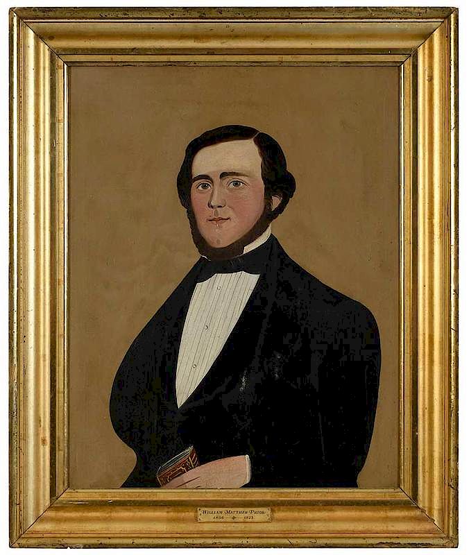 Appraisal: Prior-Hamblen School Maine th century Gentleman with a Book unsigned