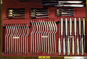 Appraisal: A walnut canteen containing an extensive set of epns flatware