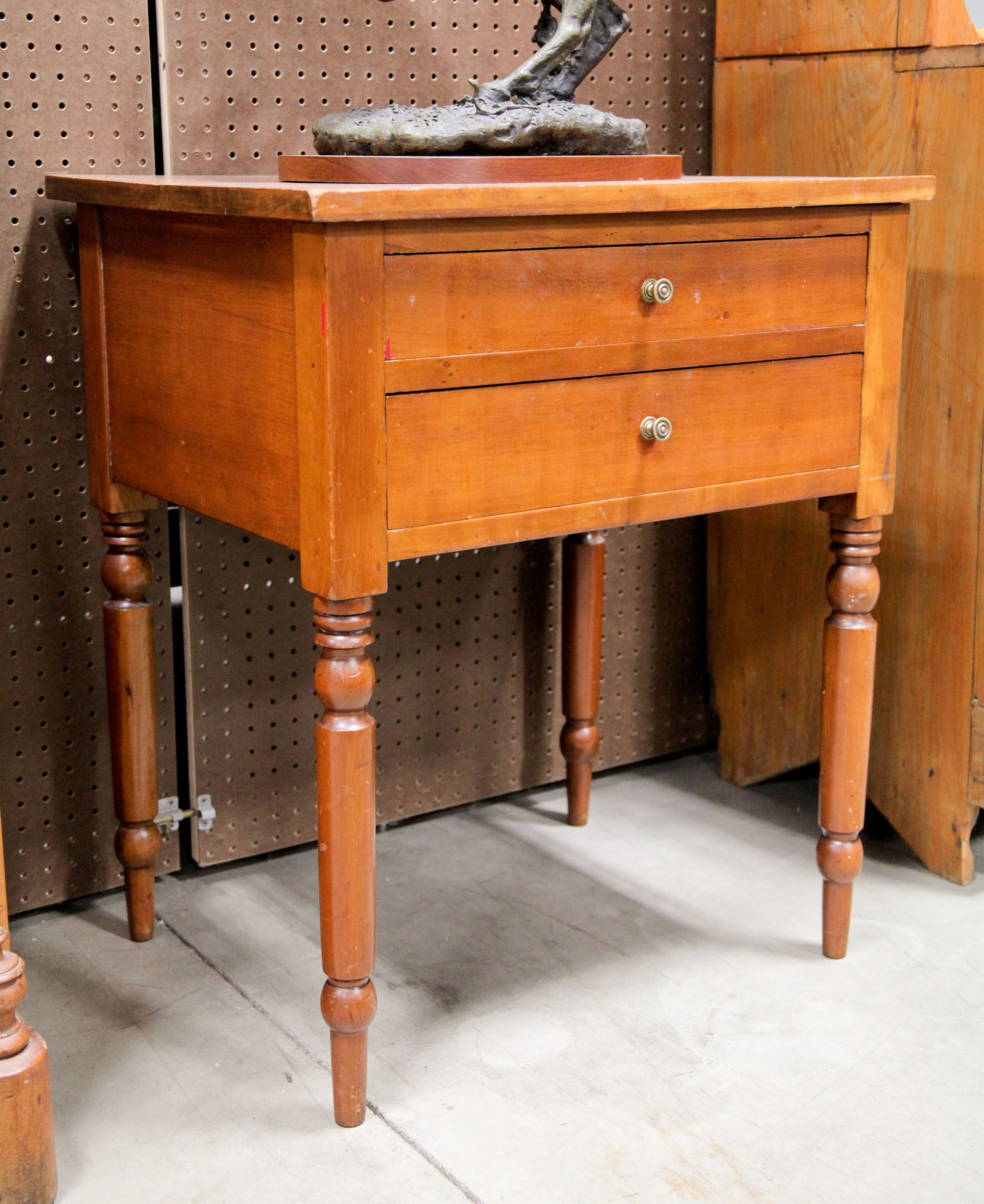 Appraisal: TWO DRAWER STAND American mid to late th century Cherry