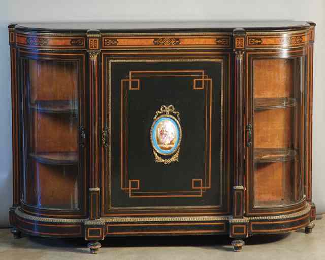 Appraisal: NAPOLEON III EBONIZED WOOD SIDE CABINET French third quarter of