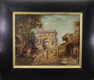 Appraisal: The Rumi Darwaza Signed Orientalist Painting The Rumi Darwaza Signed