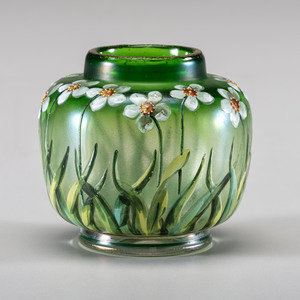 Appraisal: Fritz Heckert German - Vase enameled glass signed 'F H