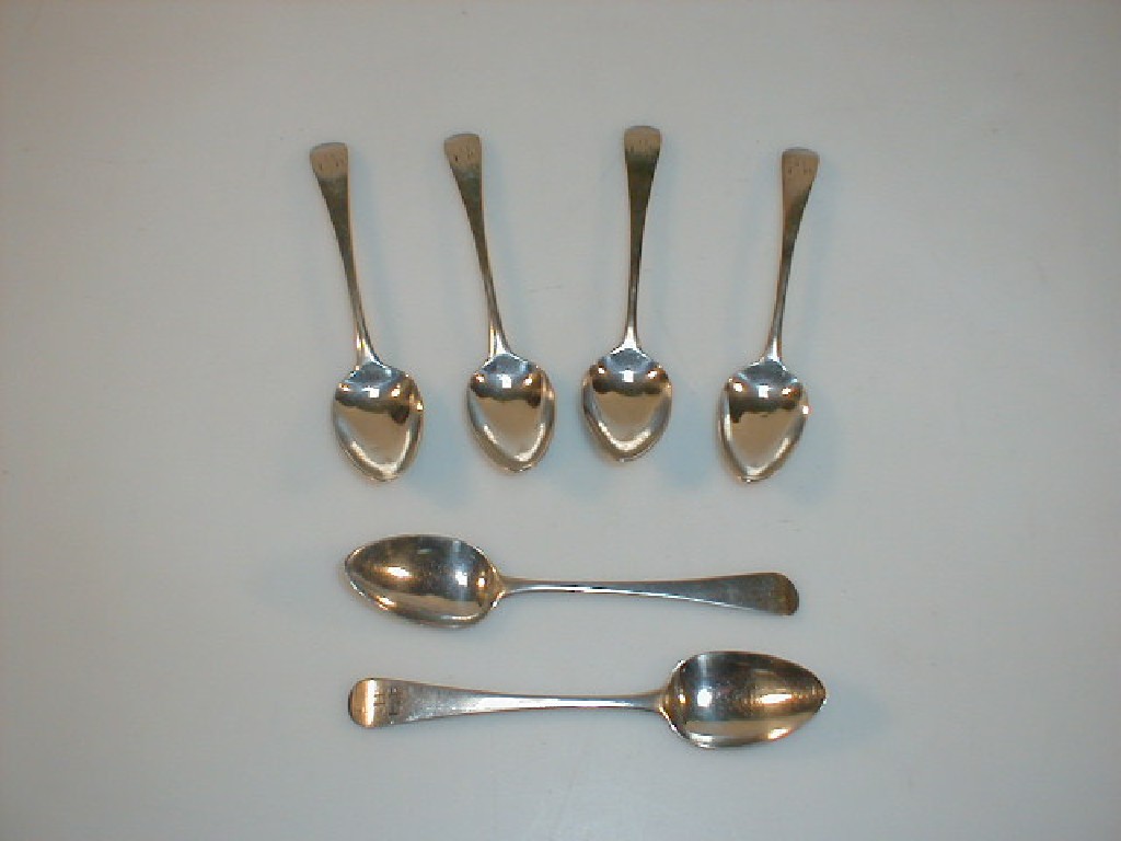 Appraisal: A set of six George III silver teaspoons by Peter