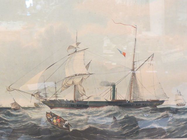 Appraisal: Engraving Steam Frigate Cyclops off spithead under admiralty orders image