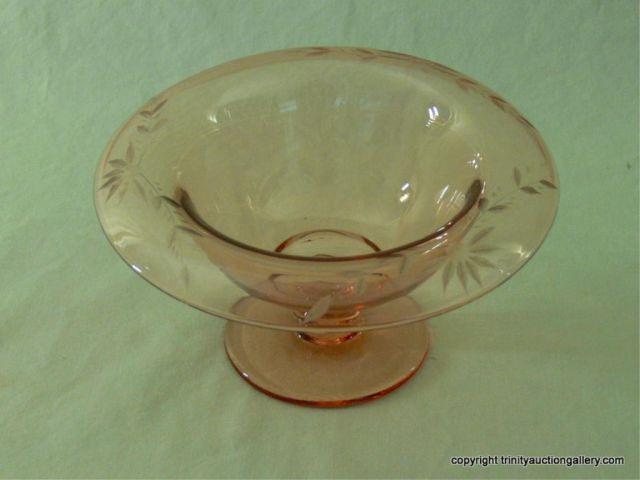 Appraisal: Cambridge Glass Company Pink Rolled Edge Bowl - tall x