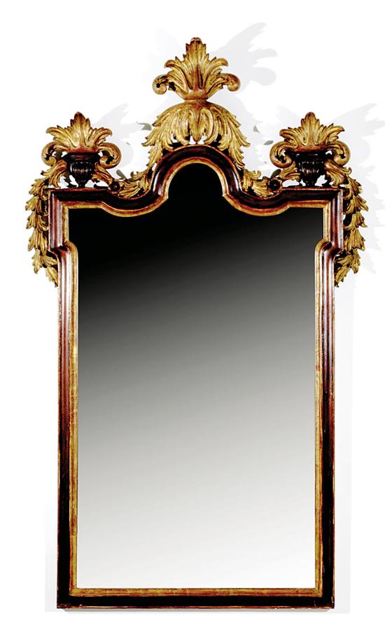 Appraisal: Adam style carved giltwood mirror th century rococo style center