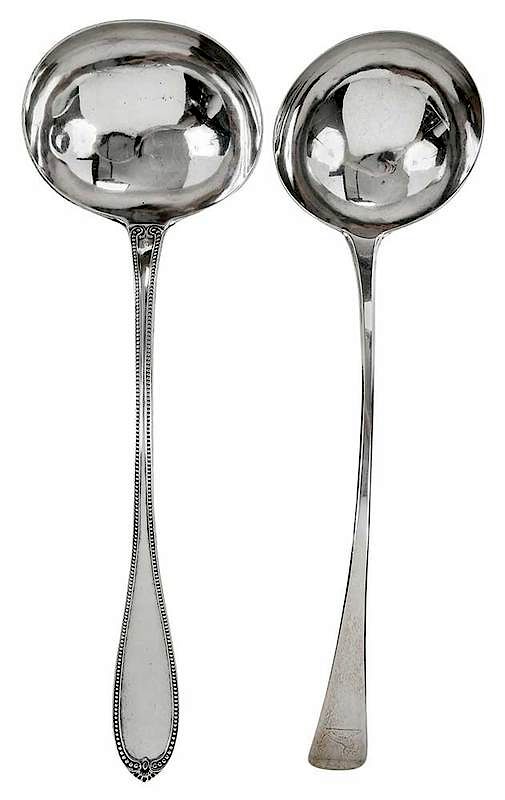 Appraisal: Two Silver Ladles Bateman and New York one English silver