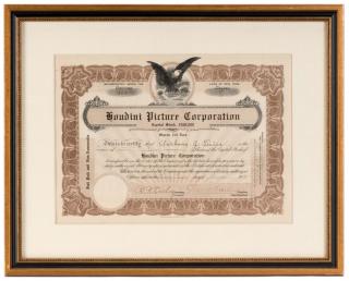 Appraisal: Houdini Harry Signed Stock Certificate in the Houdini Picture Corporation