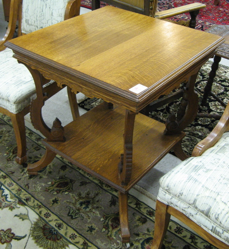 Appraisal: LATE VICTORIAN OAK LAMP TABLE American late th century the