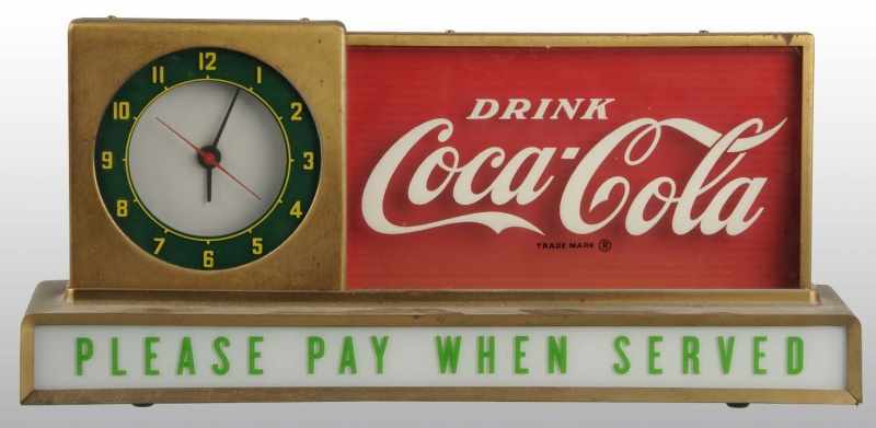 Appraisal: Please Pay When Served Coca-Cola Light-Up Clock Description s Overall