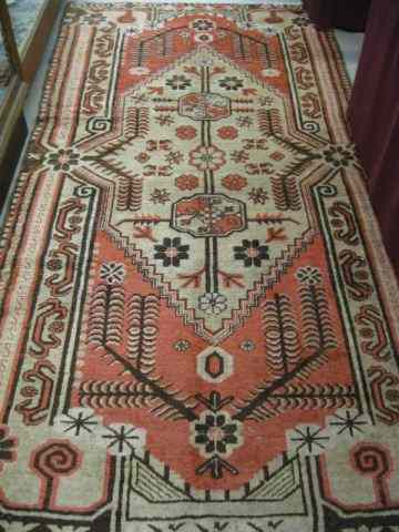 Appraisal: Oushak Turkish Handmade Rug florals goemetrics soft red brown on