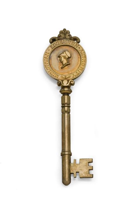 Appraisal: A cased presentation silver gilt key by Kirkwood Sons Edinburgh