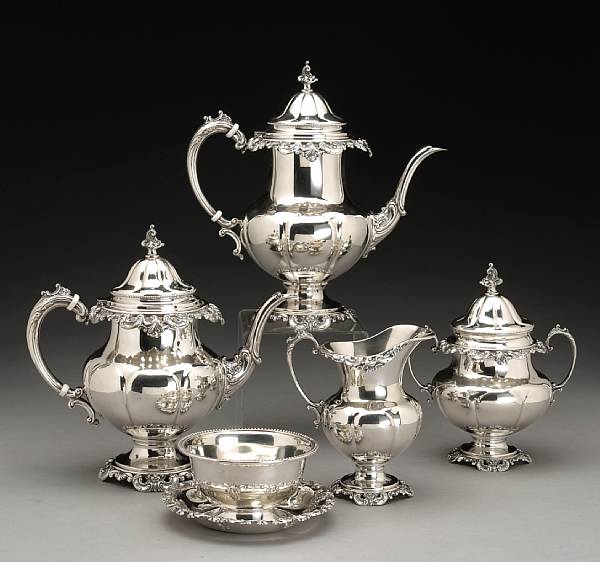 Appraisal: A sterling four piece tea and coffee setWallace Silversmiths Wallingford