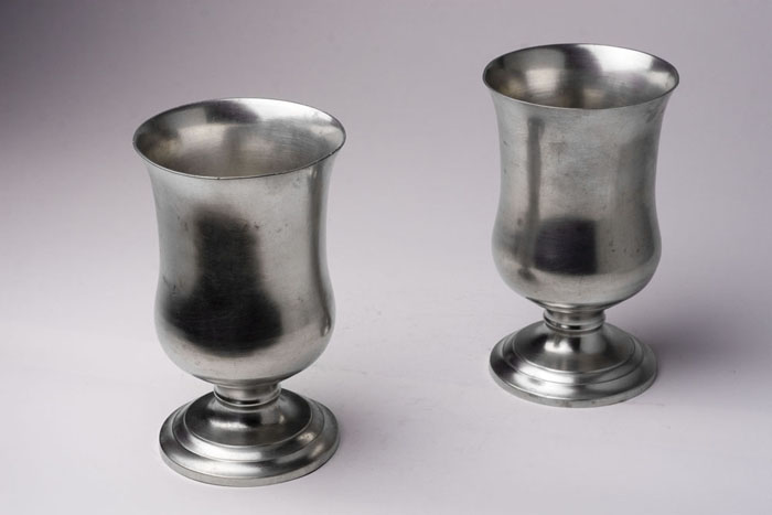 Appraisal: PAIR OF PEWTER CHALICES ISRAEL TRASK - Beverly Massachusetts circa