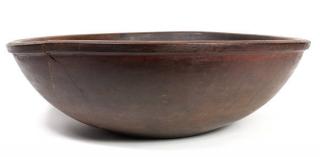 Appraisal: American Primitive dough bowl the large form having a tapered