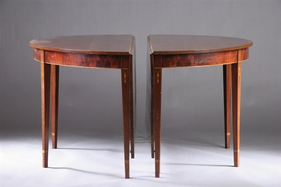 Appraisal: FEDERAL INLAID MAHOGANY TWO-PART BANQUET TABLE circa Mid Atlantic Each