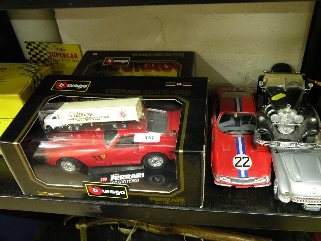 Appraisal: A Burago Ferrari GTO car boxed and three other Burago