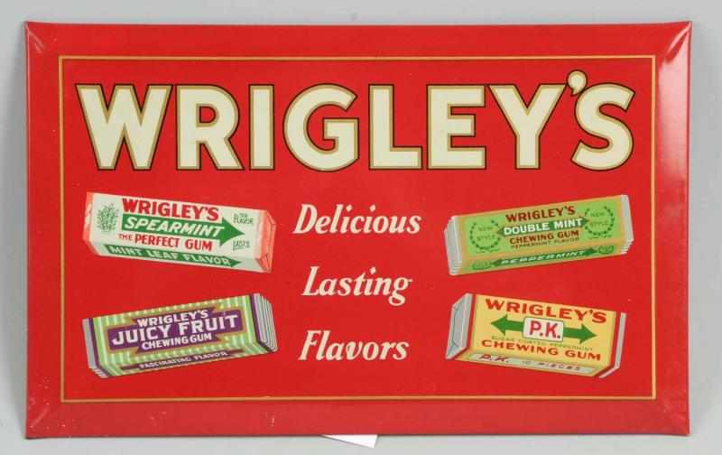 Appraisal: s Wrigley's Gum Tin Over Cardboard Sign A great example