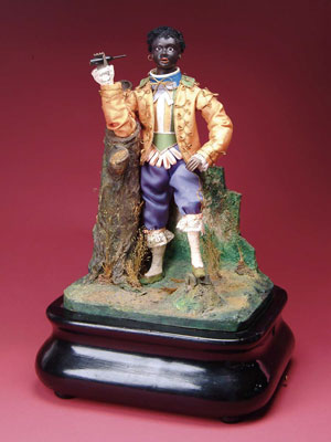 Appraisal: REMARKABLE AUTOMATON OF BLACK MAN SMOKING This automaton probably by