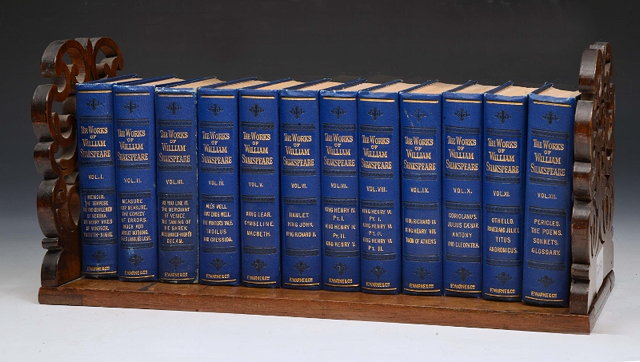 Appraisal: SHAKEPEARE William A Set of volumes in wooden Book Ends