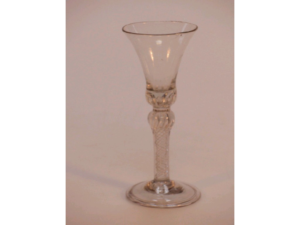 Appraisal: A Georgian ale glass with flared bowl multi clear twist