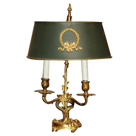 Appraisal: Louis XV Style Gilt-Bronze Two-Light Bouillotte Lamp Estimate -