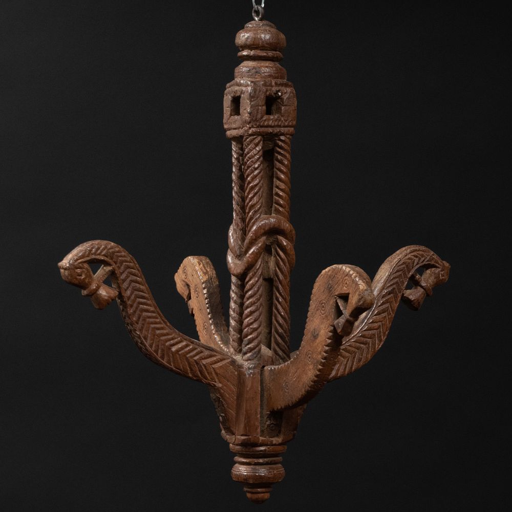 Appraisal: Carved Hardwood Hanging Ornament Possibly Near Eastern x x in