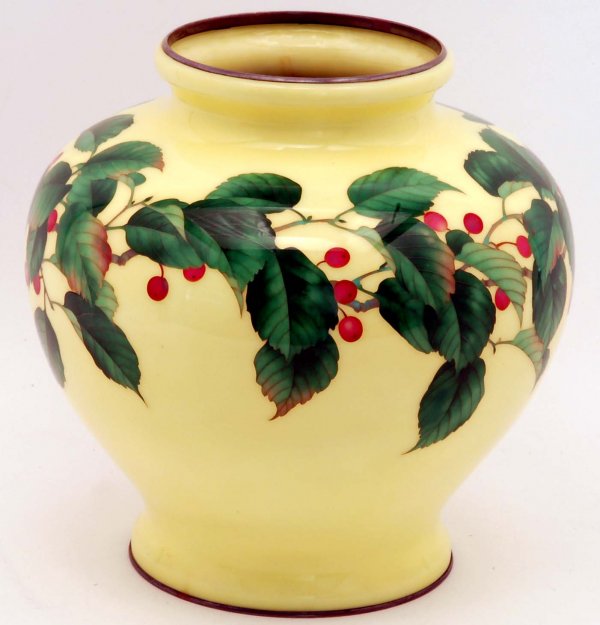 Appraisal: A large Ando cloisonne vase Squat baluster form body with