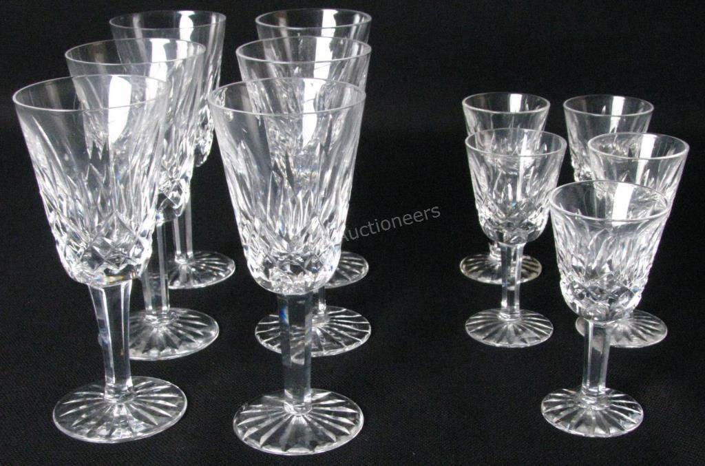 Appraisal: Set of Waterford Claret Wine and Cordial Glasses total including