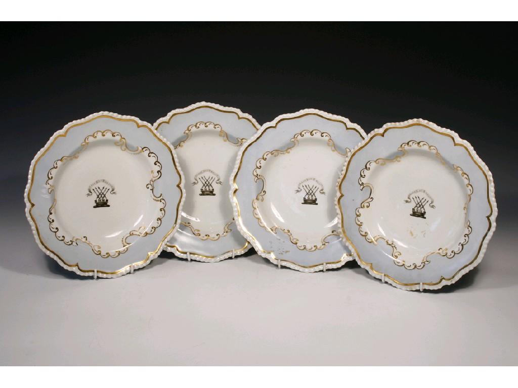 Appraisal: A SET OF FOUR WORCESTER FLIGHT BARR BARR ARMORIAL SOUP