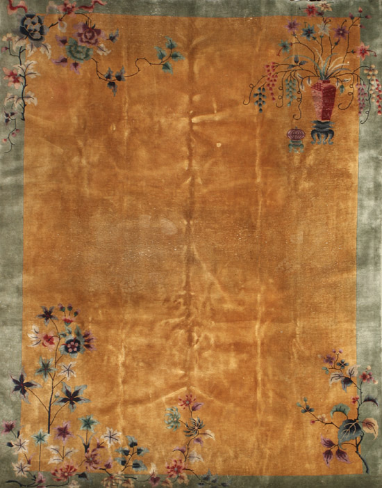 Appraisal: Chinese Rug Second Quarter th Century Gold ground with floral