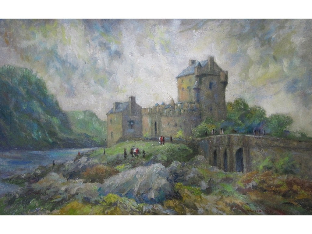 Appraisal: HARWOOD EVE Oil on canvas 'Castle Dornie Loch Duich' signed