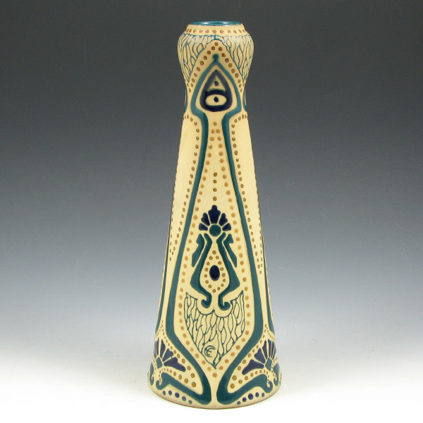 Appraisal: Very clean and crisp Roseville Fudji - vase with enamel