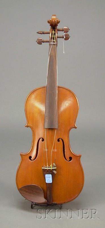 Appraisal: German Violin c unlabeled length of two-piece back in mm