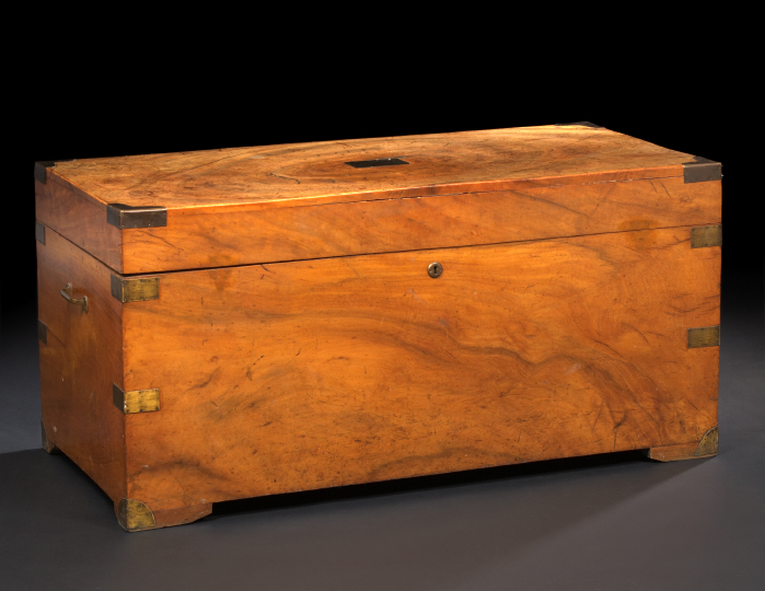 Appraisal: Victorian Bleached Mahogany Campaign Trunk third quarter th century the