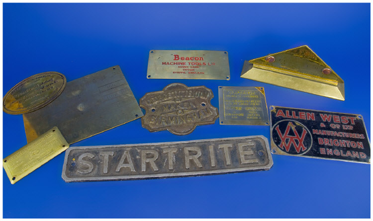 Appraisal: Collection of Copper Brass and Metal Signs and Warning Notices