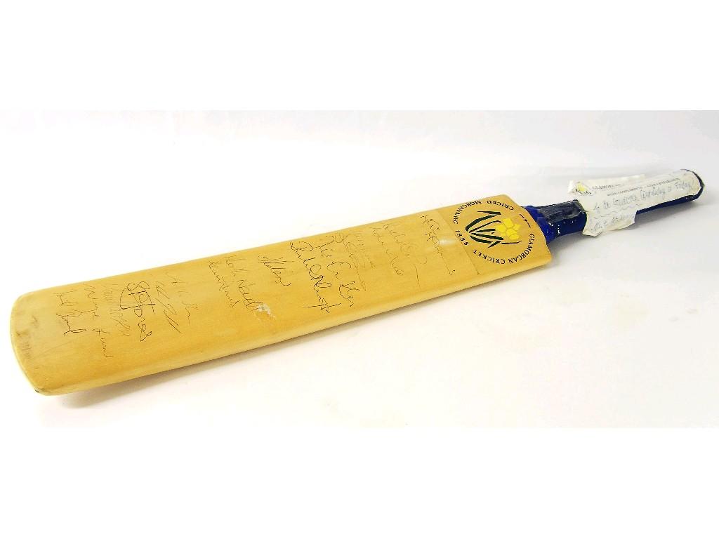 Appraisal: Glamorgan cricket club autographed cricket bat with the Glamorgan team