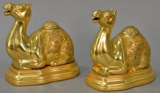 Appraisal: Pair of sterling silver camels each gilt decorated and with