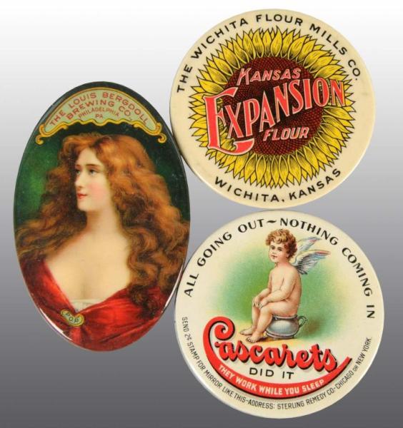 Appraisal: Lot of Pocket Mirrors Description Includes one for Bergdoll Brewing