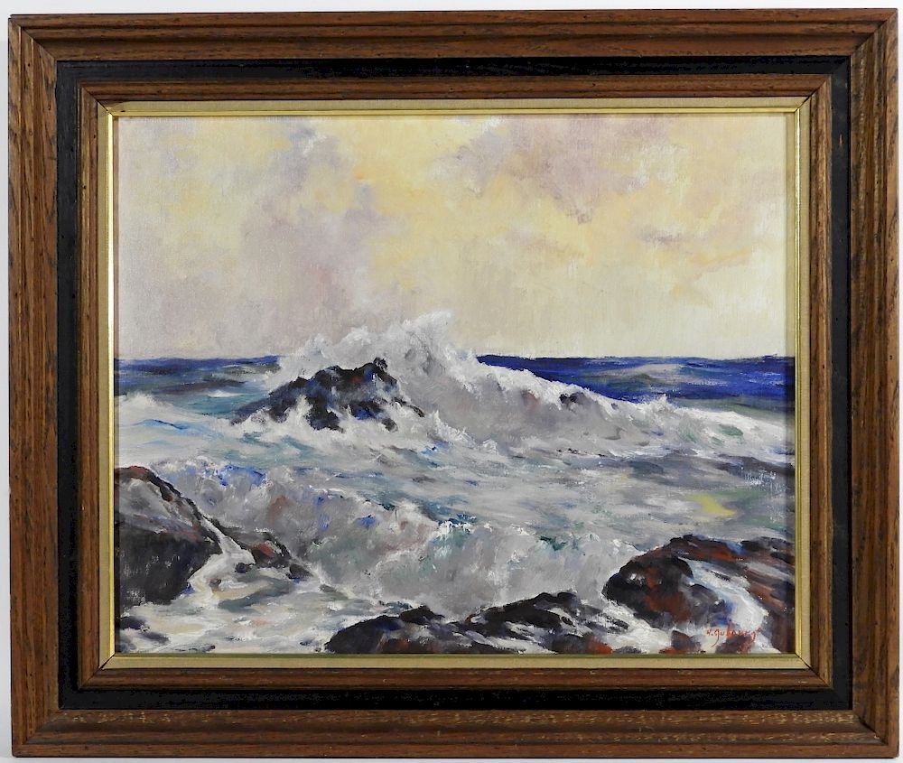 Appraisal: Helen Aubourg Cape Ann Coastal Seascape Painting Helen Aubourg Cape