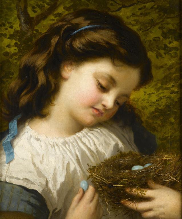 Appraisal: SOPHIE ANDERSON - THE BIRD'S NEST signed x cm One