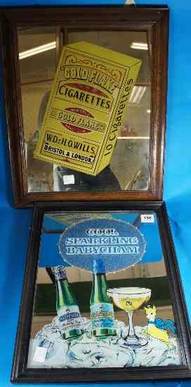 Appraisal: Genuine Original Gold Flake Advertising Mirror and Genuine Original Cool