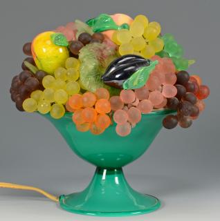 Appraisal: Vintage Glass Fruit lamp Vintage glass fruit bowl lamp in