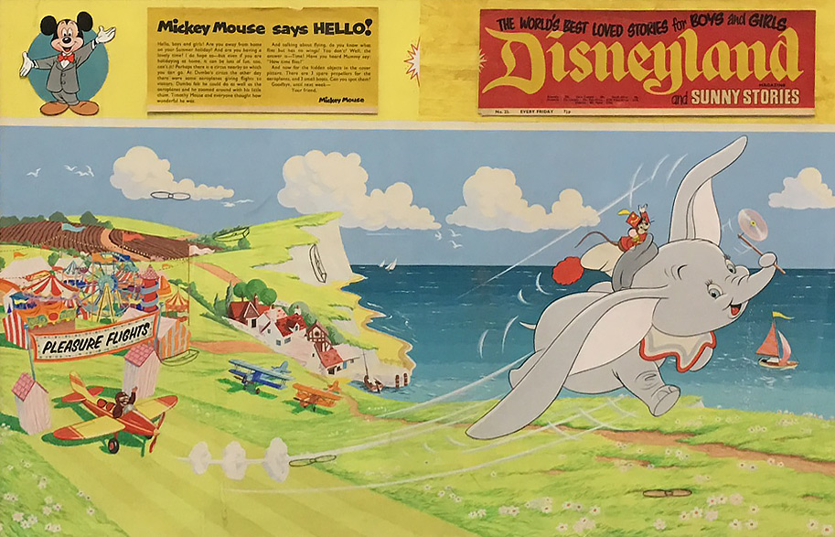 Appraisal: ORIGINAL DUMBO COVER PAINTING FOR DISNEYLAND MAGAZINE CIRCA Overall size