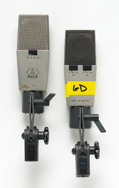 Appraisal: Two Vince Welnick AKG C EB microphones used onstage with