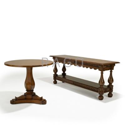 Appraisal: CONTEMPORARY Baroque hall table and Regency style center table ca